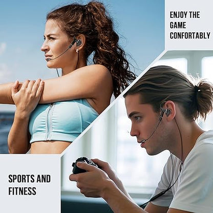 in-Ear Gaming Headset with Detachable Microphone, Wired Earphone 3.5 MM E-Sport Earphone Noise Cancelling, Gamings Earphones Wired for Mobile Gaming (Black)