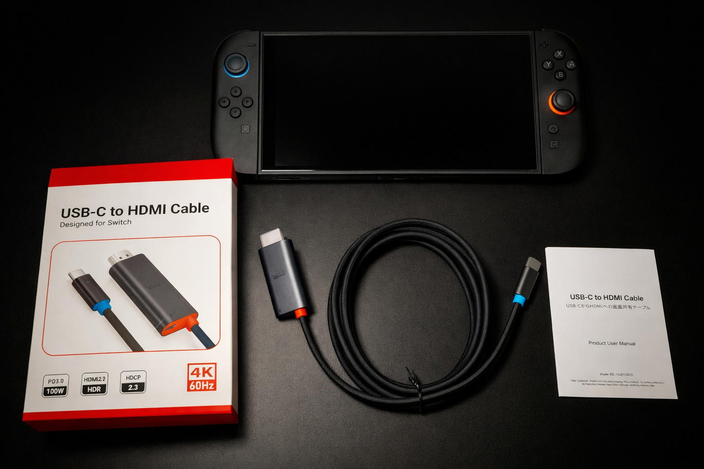 USB C to HDMI Cable Adapter for Switch 2 Dock Station, 4K@60Hz HDR, 6.6ft PD3.0 100W, Portable Travel TV Dock Connector Compatible with Nintendo Switch 2 (V22+)/2017/OLED, Steam Deck, ROG Ally