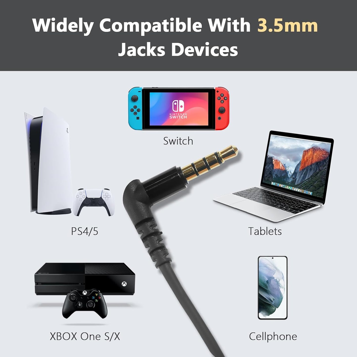 in-Ear Gaming Headset with Detachable Microphone, Wired Earphone 3.5 MM E-Sport Earphone Noise Cancelling, Gamings Earphones Wired for Mobile Gaming (Black)