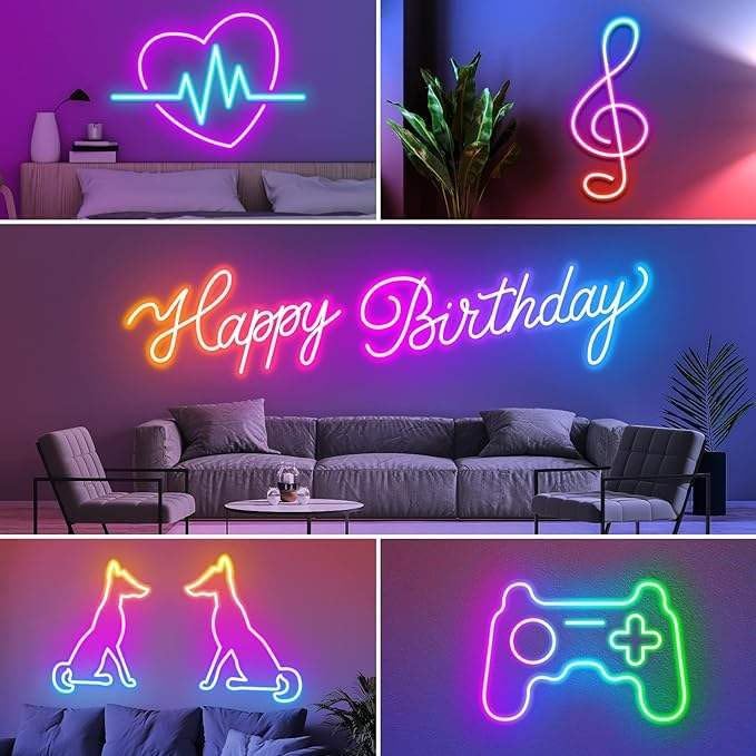 5 Meter Smart RGB Neon LED Strip Lights with App & Remote | Music Sync Rope Light for Room, Gaming, Party, Diwali & Home Decoration