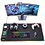 4-in-1 RGB Gaming Mouse Pad with Wireless Charging & Phone Stand, 31.5"x15.8" Large, 24 Light Effects, Non-Slip Base, Waterproof Ultra-Smooth Surface, with Adatper