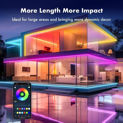 5 Meter Smart RGB Neon LED Strip Lights with App & Remote | Music Sync Rope Light for Room, Gaming, Party, Diwali & Home Decoration